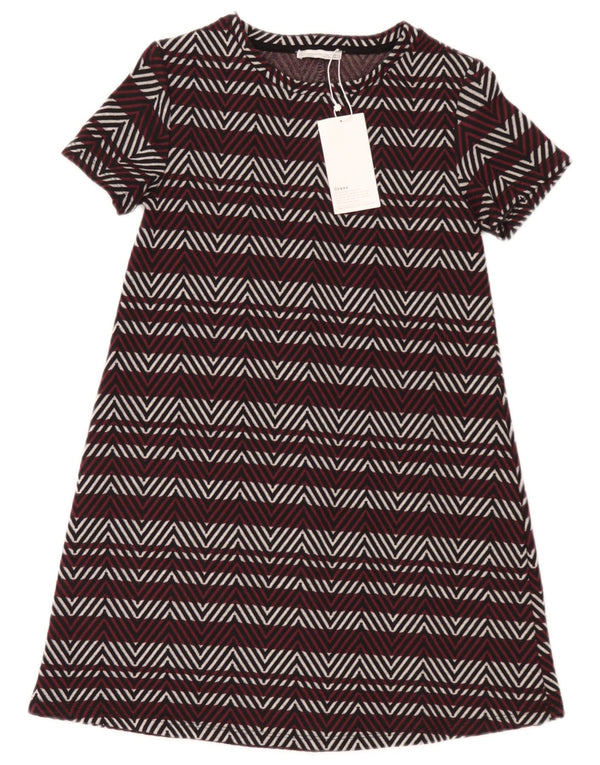 Zara Mujer Trafaluc Vestido Acampanado UK 8 Small Multicolor Chevron
