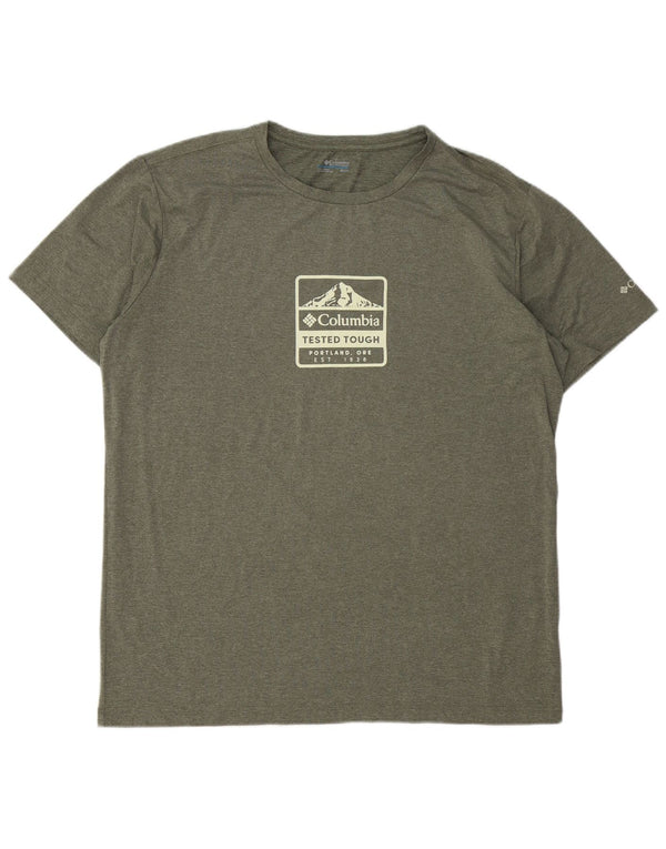 COLUMBIA Camiseta gráfica para hombre Top XL Caqui Poliéster