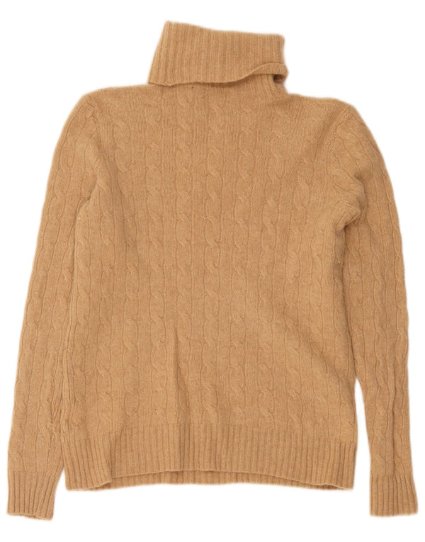 Polo Ralph Lauren - Jersey con cuello vuelto para mujer, talla 12, lana beige mediana