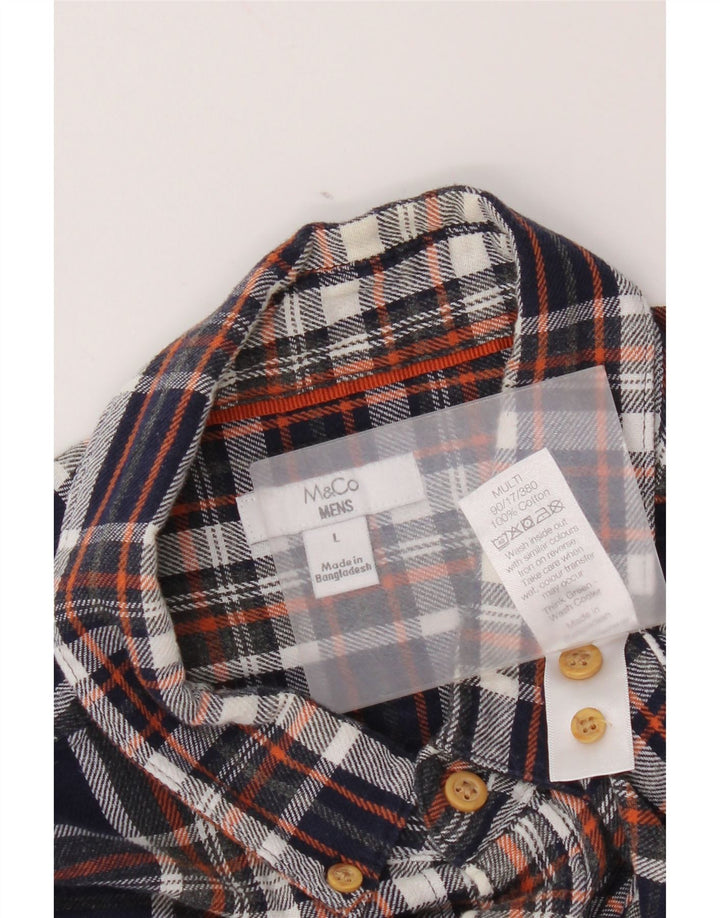 Max&Co. Camisa De Franela Para Hombre Algodón A Cuadros Azul Marino Grande