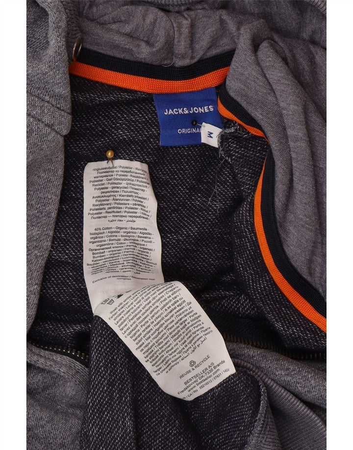 Jack & Jones Hombre Sudadera Con Capucha Y Cremallera Poliéster Moteado Gris Medio
