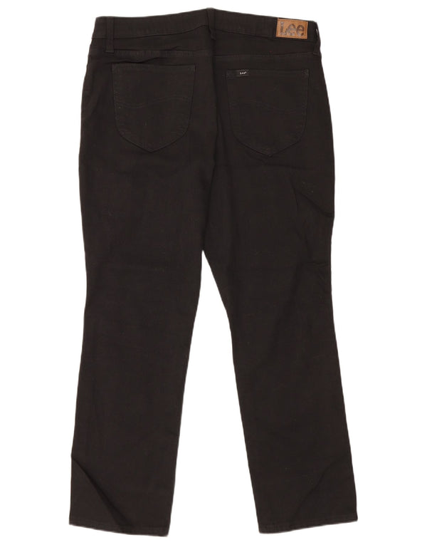 Lee Jeans rectos de talle medio para mujer, ajuste regular, US 14 XL W35 L28, color negro