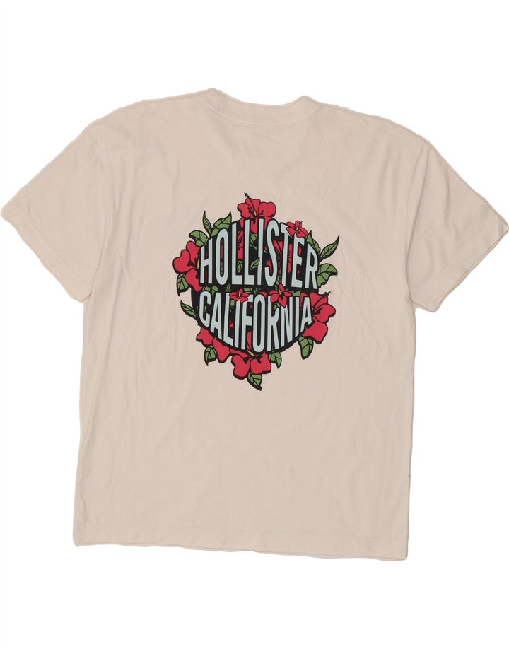 HOLLISTER Mens Graphic T-Shirt Top Medium White Vintage Hollister and Second-Hand Hollister from Messina Hembry 
