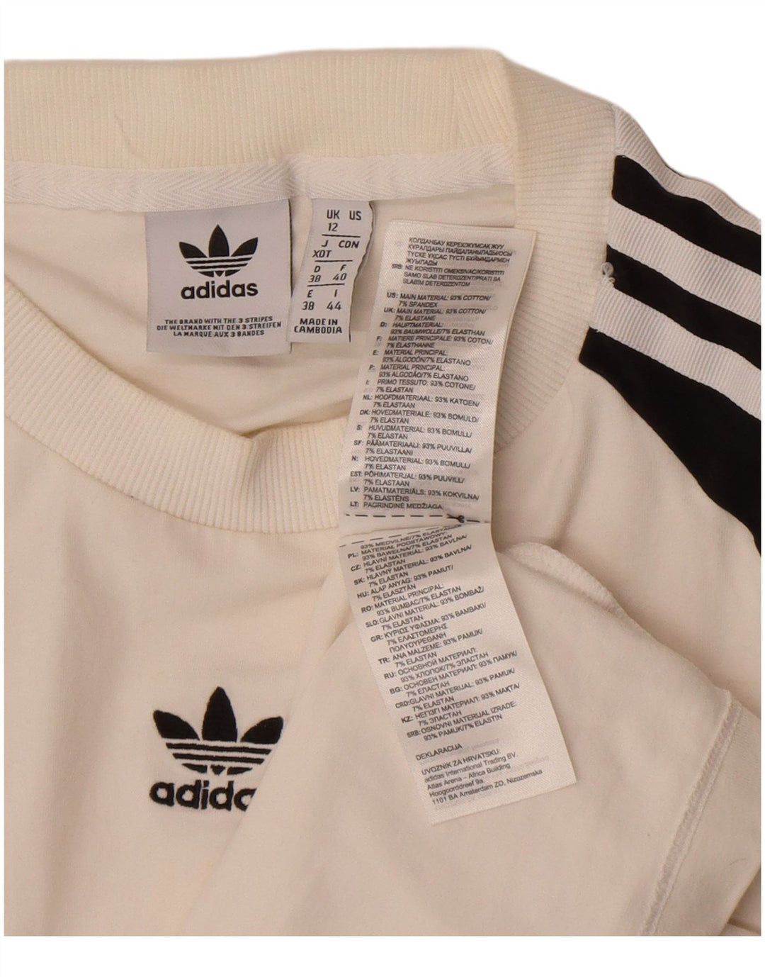 Adidas - Camiseta de manga larga para mujer, talla 40, algodón blanco mediano