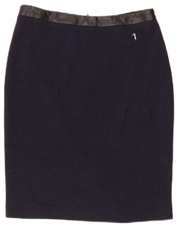 Falda tubo para mujer Trussardi IT 42 Medium W30 Espiga azul marino