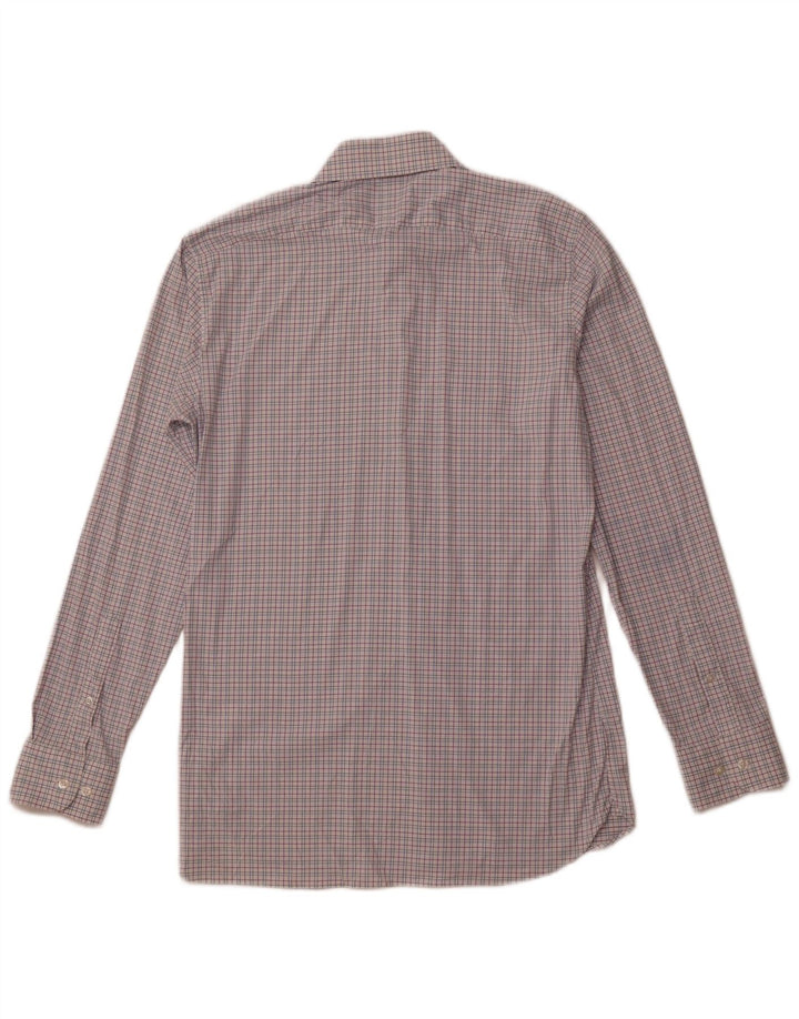 BONOBOS Camisa ajustada para hombre talla 15 1/2 nailon a cuadros rosa mediano