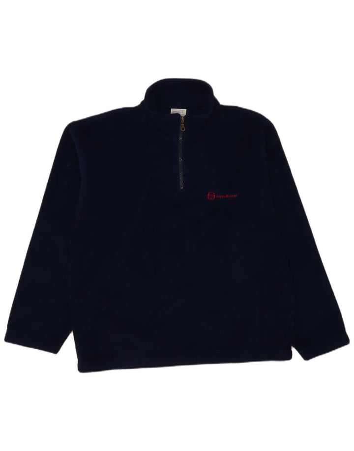 Sergio Tacchini Jersey de forro polar con cuello y cremallera para hombre grande Poliéster azul marino