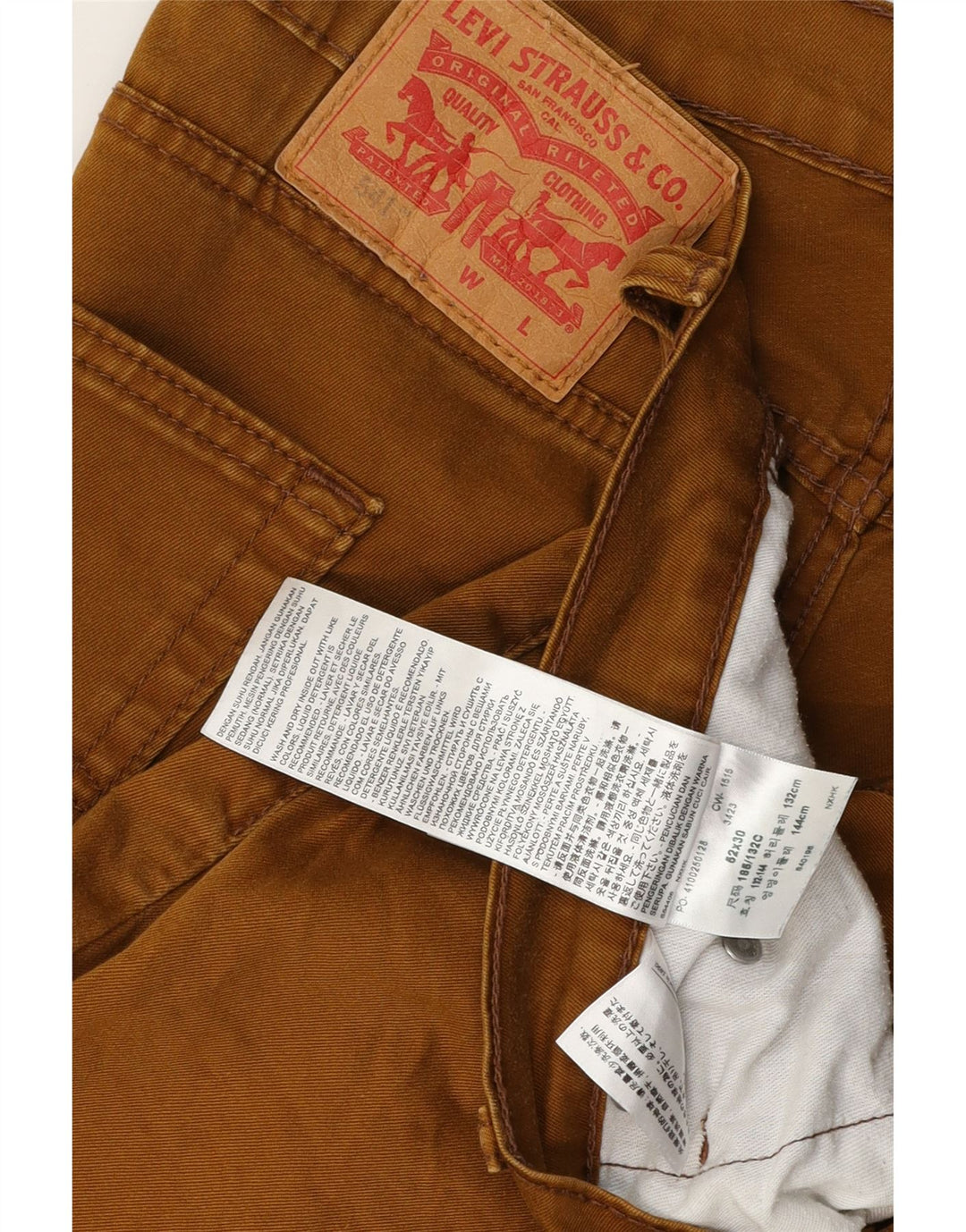 Levi's Mens 541 Pantalones Casuales Rectos W52 L30 Algodón Marrón