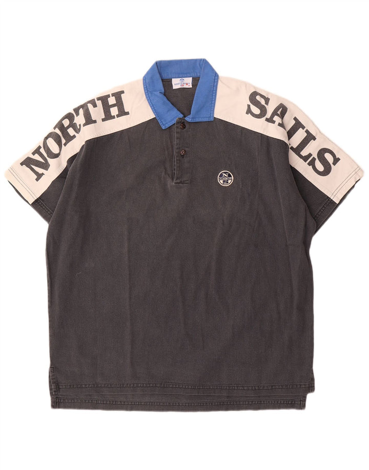 North Sails Polo De Hombre Con Estampado De Algodón Color Block Gris Medio