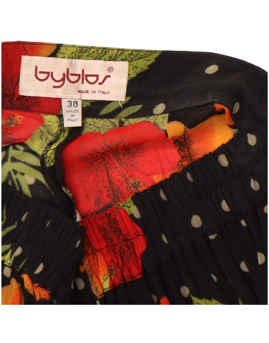 BYBLOS Pantalones calientes de cintura alta para mujer IT 38 XS W26 Viscosa floral negra