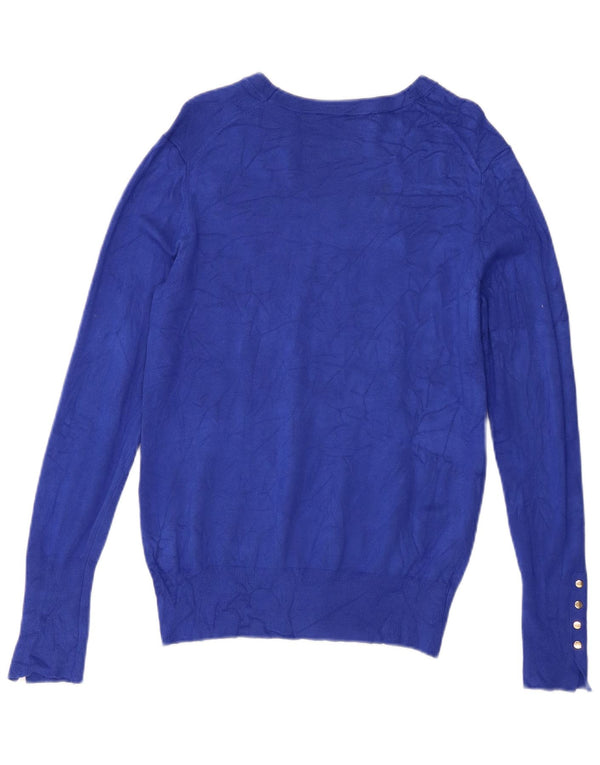 Zara Mujer Jersey De Cuello Barco Jersey UK 40 XL Azul