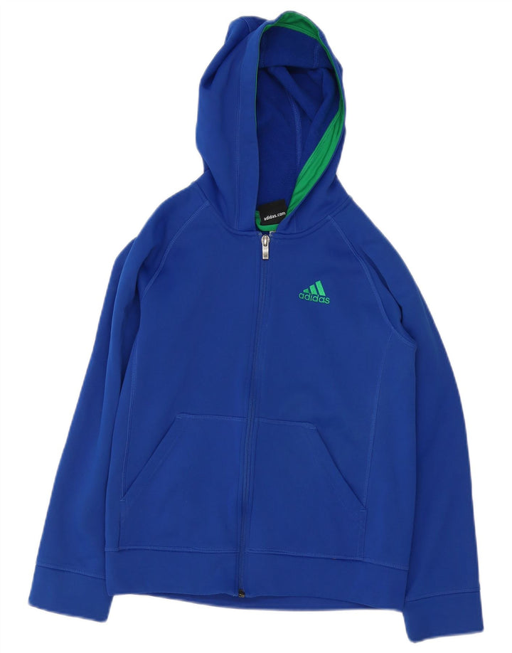 ADIDAS Sudadera con capucha y cremallera para niño 10-11 años Azul Poliéster