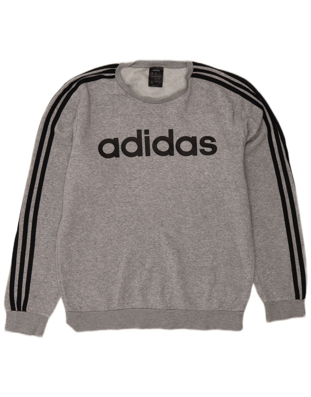 Adidas Hombre Sudadera Gráfica Jersey Pequeño Algodón Moteado Gris