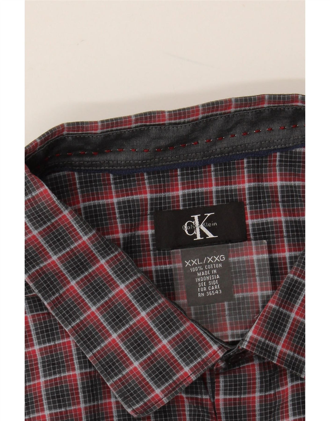 Camisa de hombre CALVIN KLEIN 2XL Algodón a cuadros multicolor