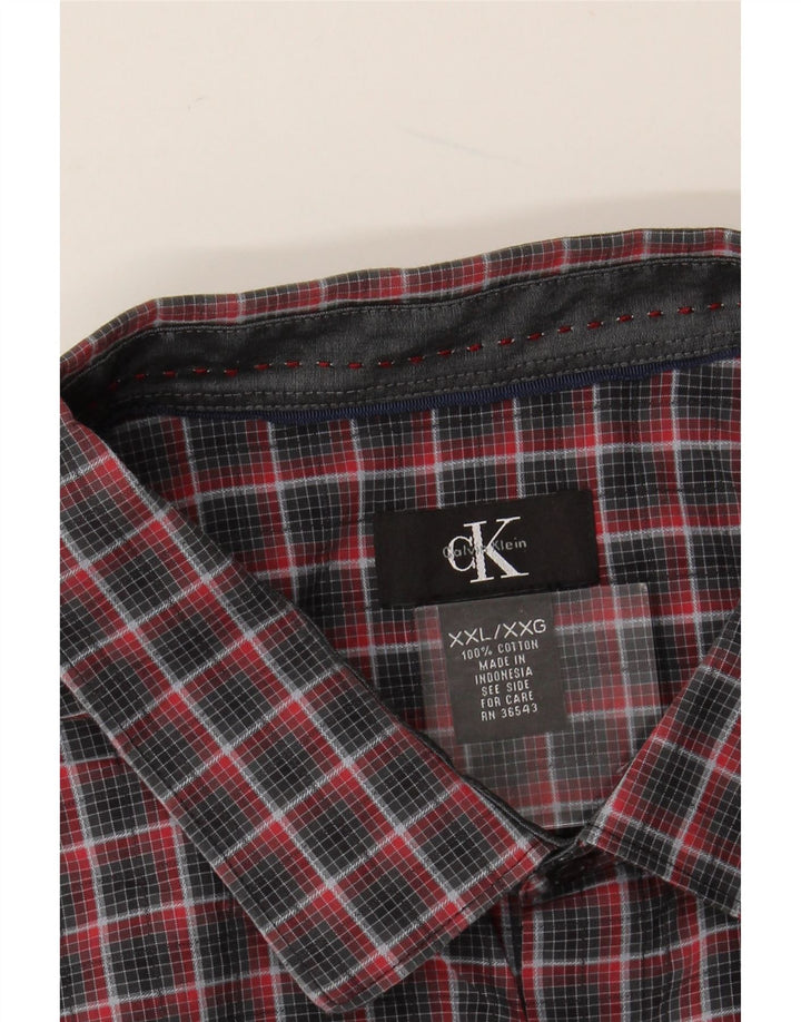 Camisa de hombre CALVIN KLEIN 2XL Algodón a cuadros multicolor