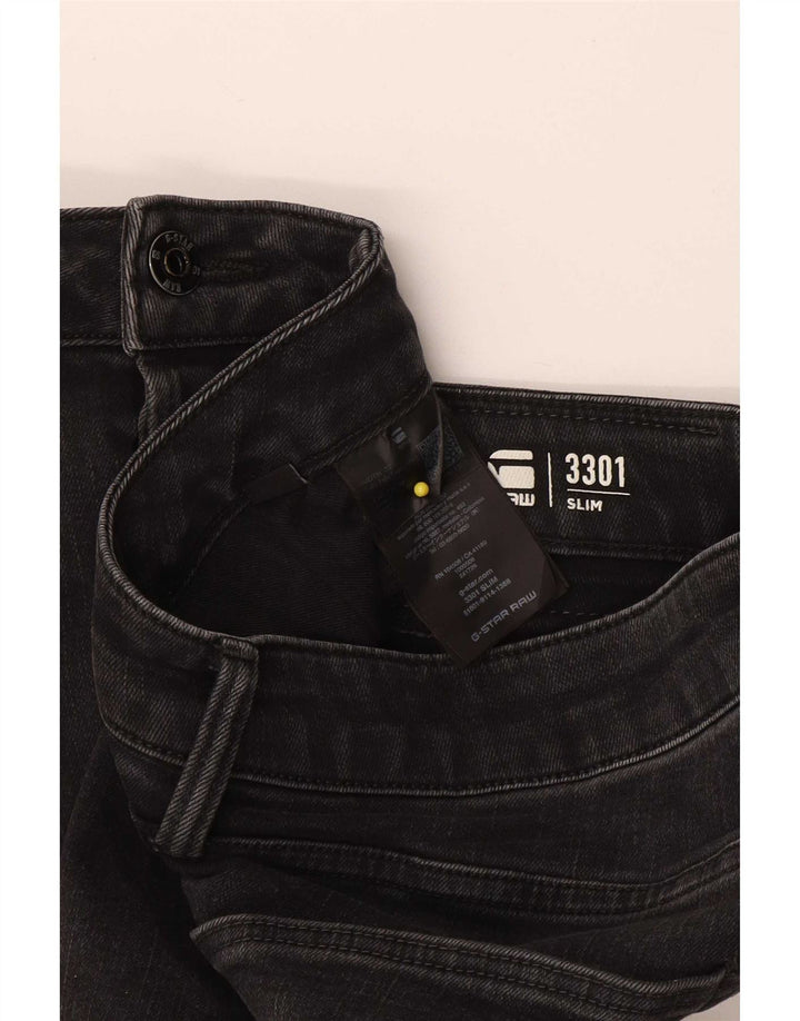 G-Star Hombre 3301 Slim Jeans W32 L34 Algodón Negro