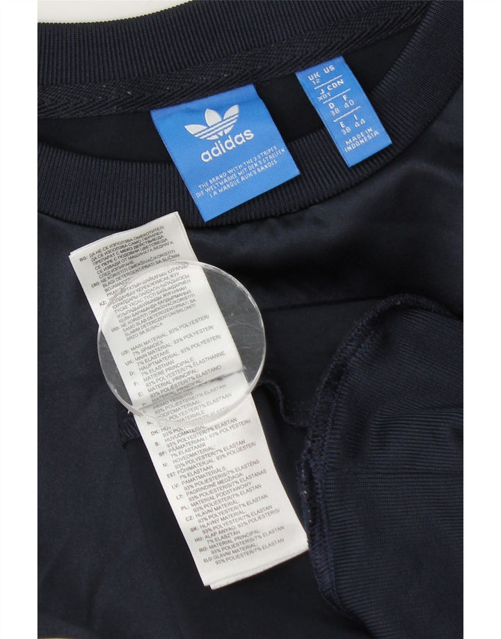 Adidas - Sudadera gráfica para mujer (talla 40), poliéster, color azul marino