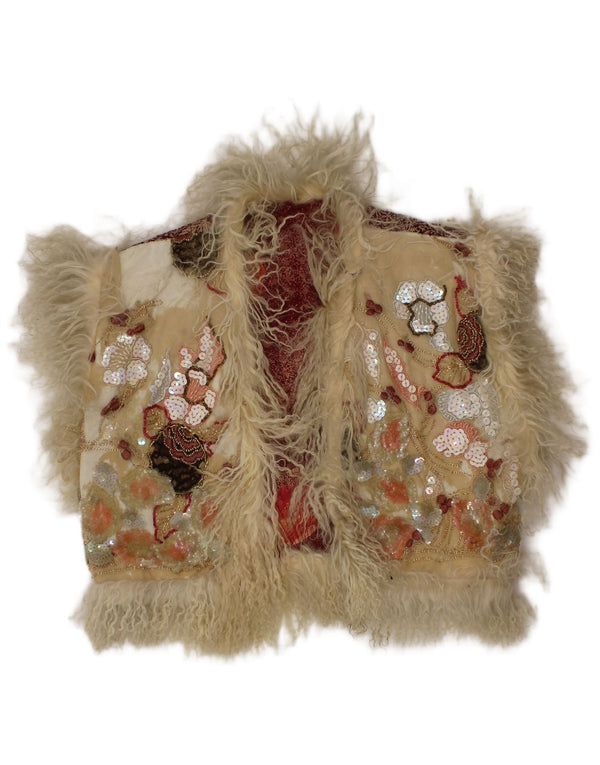 Vintage Girls Bolero Jacket 8-9 Years Beige Floral