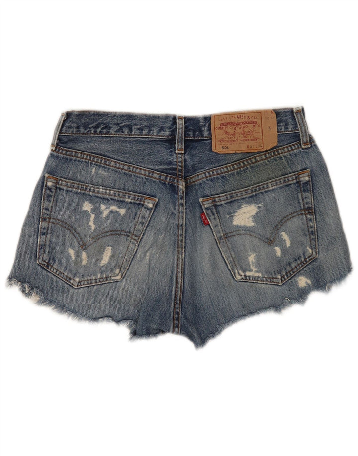 Levi's Mujer 501 Shorts De Mezclilla Desgastados W31 Azul Medio