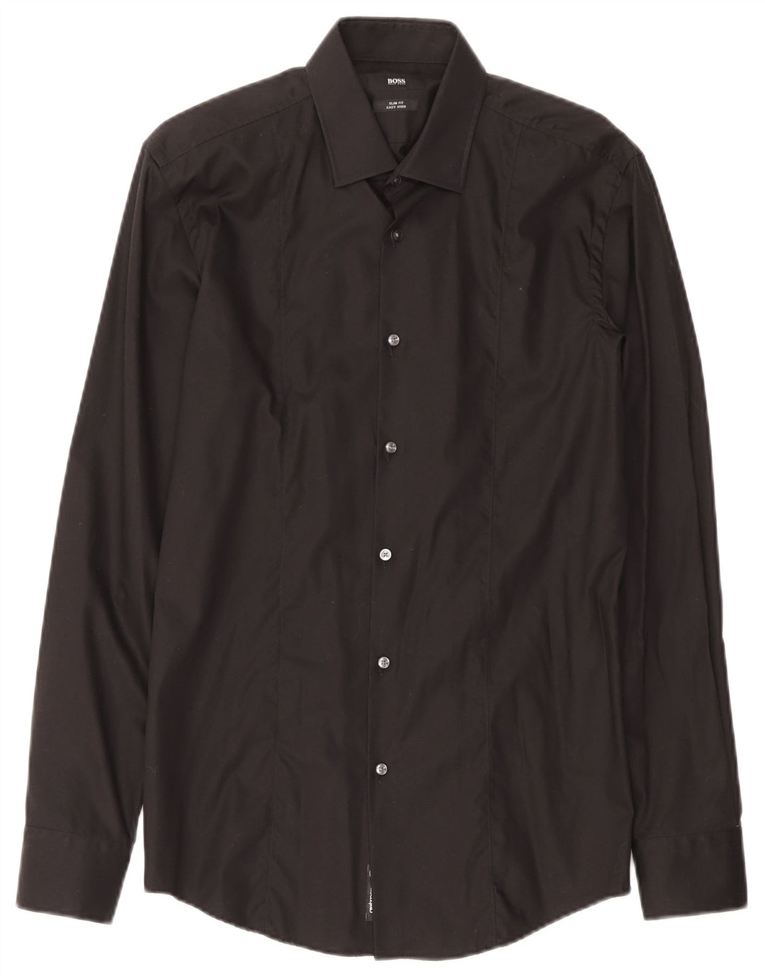 Hugo Boss Camisa Slim Fit para hombre Talla 39 Mediana Algodón negro