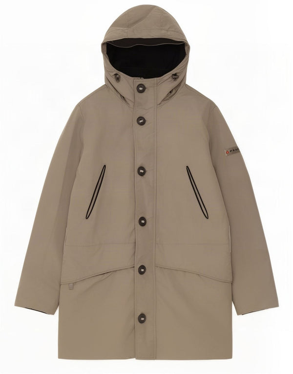 PEUTEREY Abrigo acolchado con capucha para hombre UK 36 Small Grey