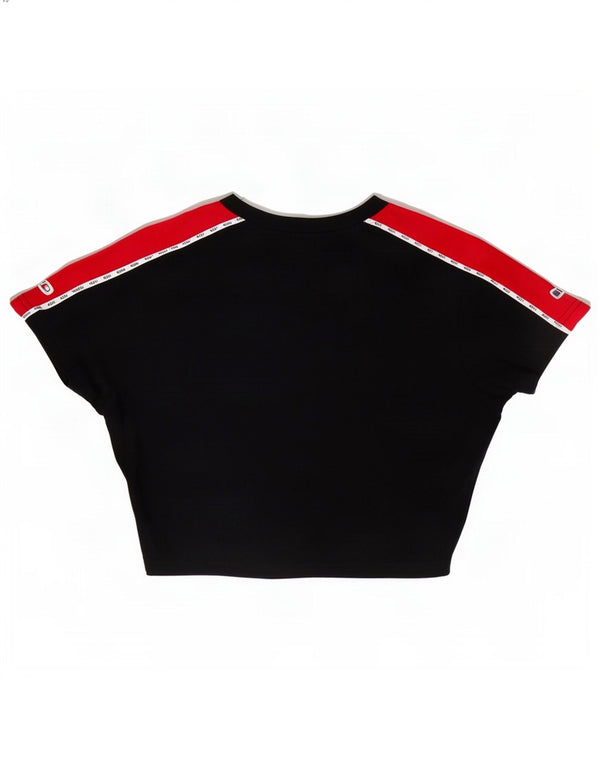 Ellesse Camiseta corta con gráfico para mujer UK 10 Small Black Colourblock