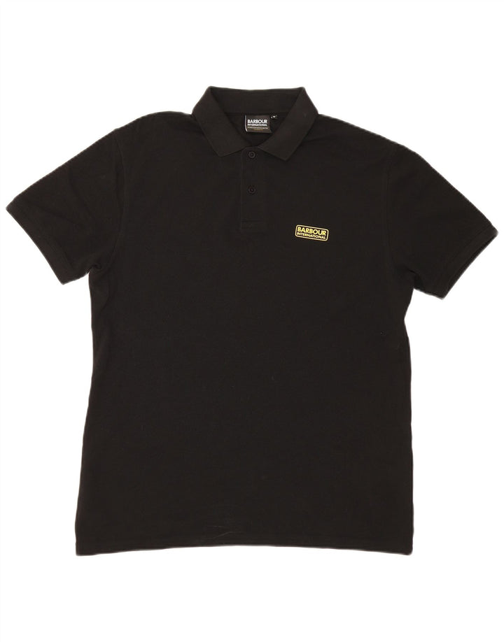 Polo Barbour Hombre Algodón Negro Mediano