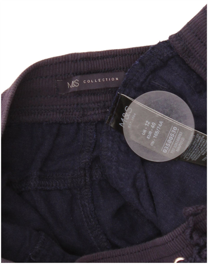 Marks & Spencer Pantalones cortos chinos para mujer UK 12 Medium W32 Lino azul marino