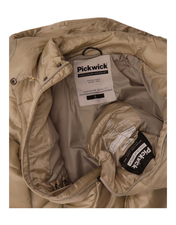 PICKWICK Womens Oversized Hooded Padded Jacket UK 10 Small Beige Polyester Vintage Pickwick and Second-Hand Pickwick from Messina Hembry 