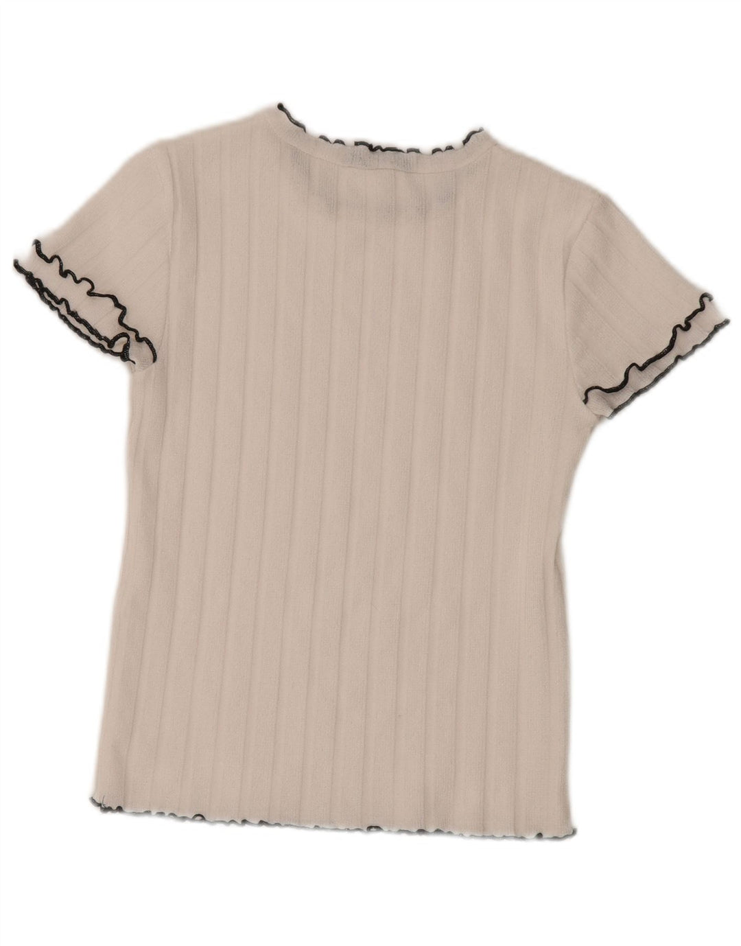 Zara Camiseta Mujer Top UK 12 Medium Blanco