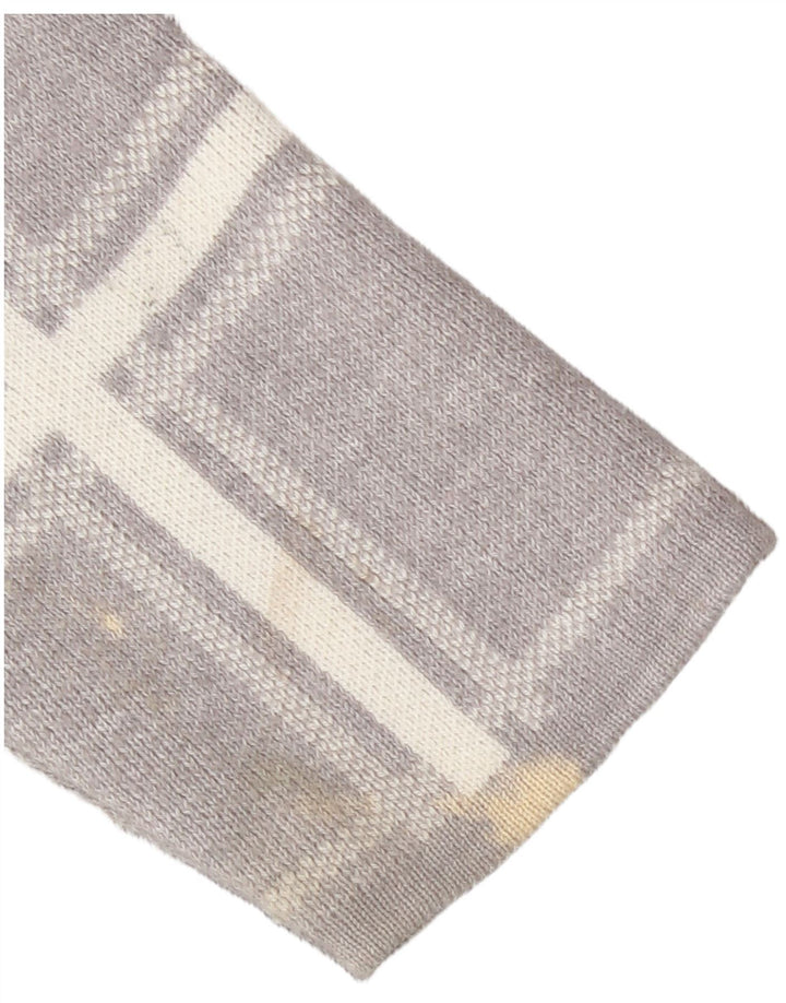 Marks & Spencer Suéter tipo jersey con cuello redondo para mujer UK 46 Large Grey Check