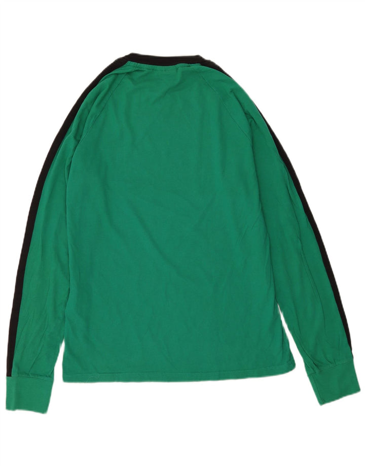 Camiseta Converse de manga larga de algodón color block verde medio para hombre