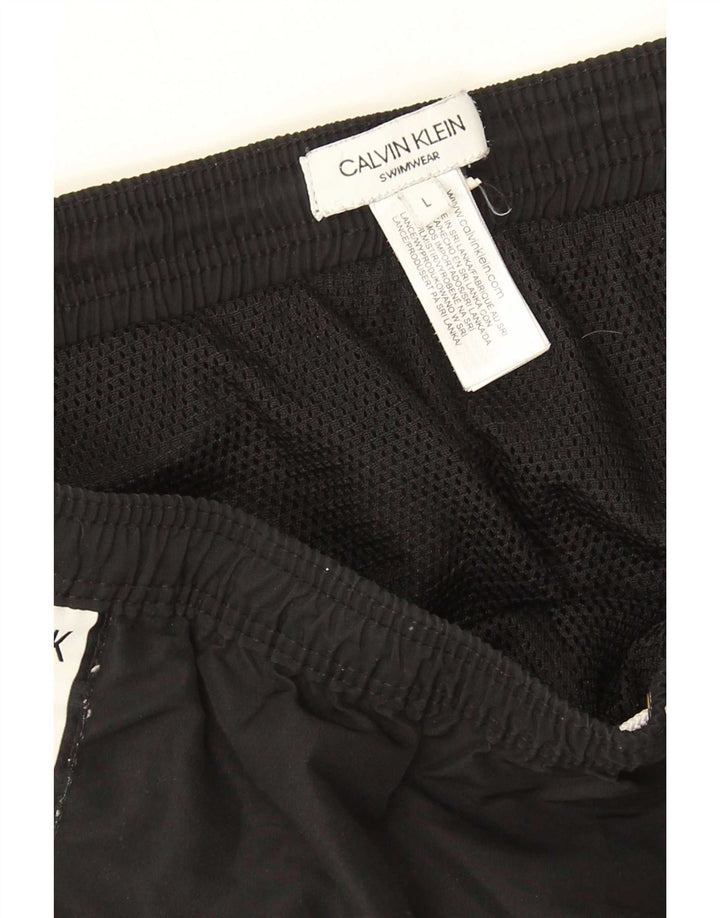 Calvin Klein Bañador con estampado gráfico para hombre, tamaño grande, color negro, poliéster