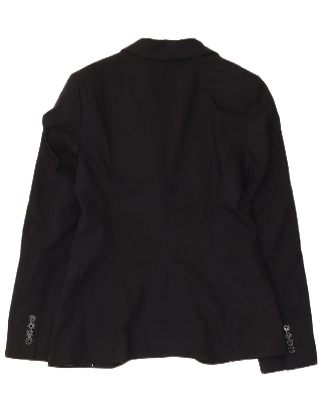 Zara Mujer Chaqueta Blazer De 1 Botón EU 38 Pequeña Poliéster Negro