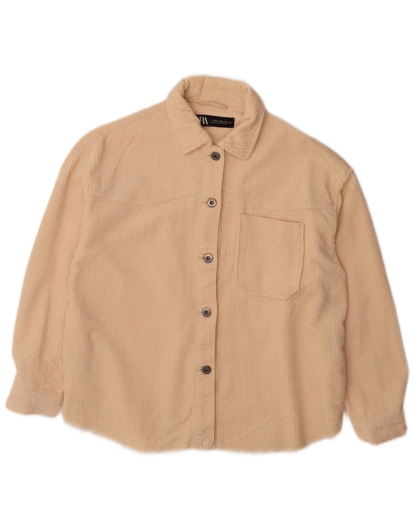 Zara Mujer Camisa De Pana Extragrande UK 6 XS Off White Cotton