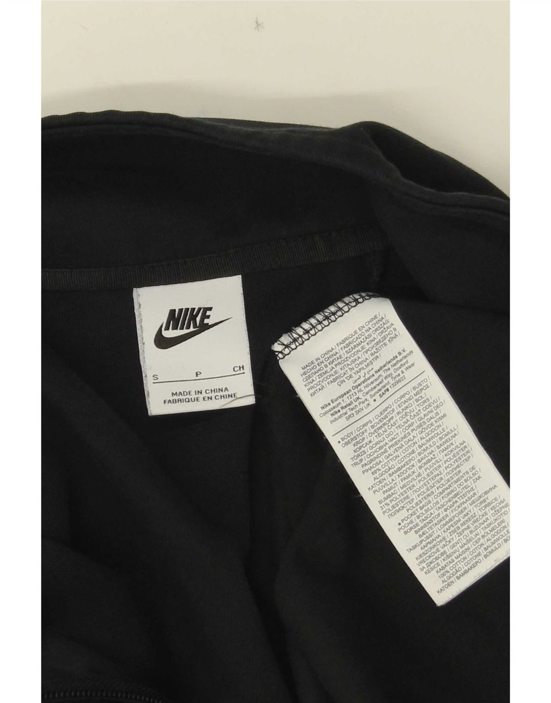 Nike Mujer Oversize Crop Zip Neck Sudadera Jumper UK 10 Small Negro