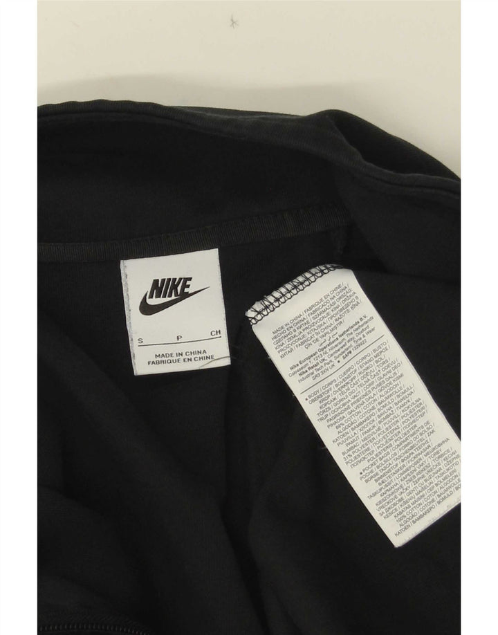 Nike Mujer Oversize Crop Zip Neck Sudadera Jumper UK 10 Small Negro