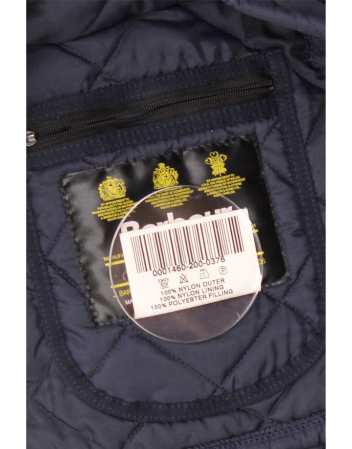 Barbour Chaqueta acolchada LIDDESDALE para hombre Reino Unido 40 Grande Nylon azul marino