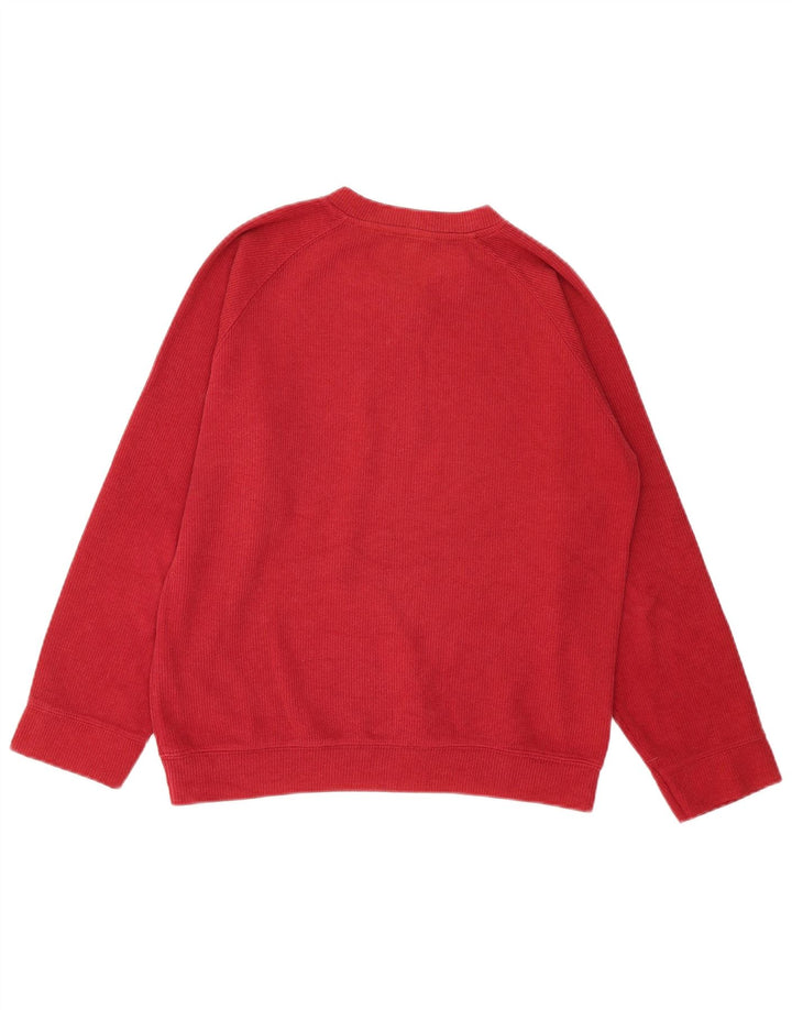 Zara Hombre Jersey Gráfico Con Cuello En V Jersey Algodón Rojo Medio