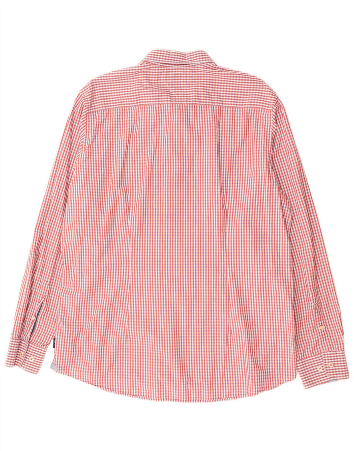 TOMMY HILFIGER Camisa ajustada para hombre 2XL Algodón a cuadros rojo