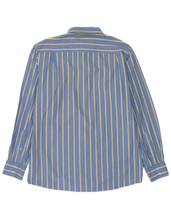 Crew Clothing Camisa entallada para hombre de algodón a rayas azules grandes