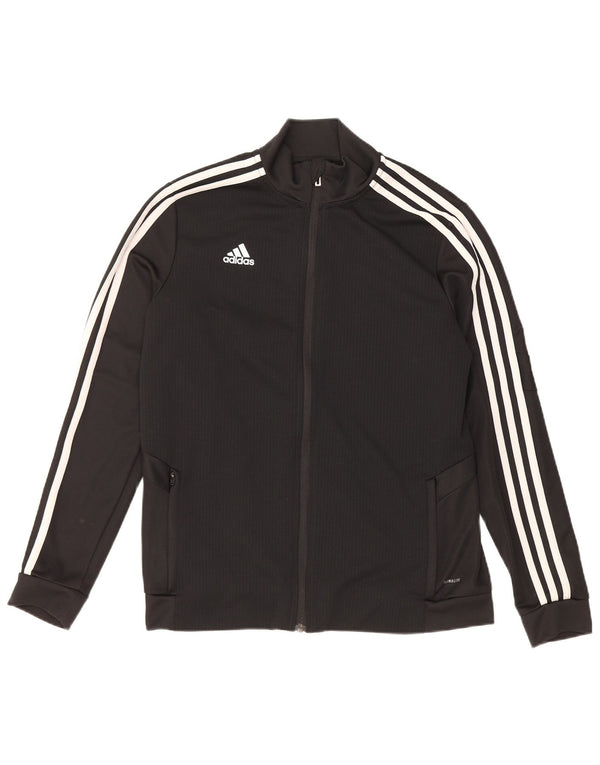 ADIDAS Mujer Climalite Chándal Top Chaqueta UK 16/18 Grande Negro