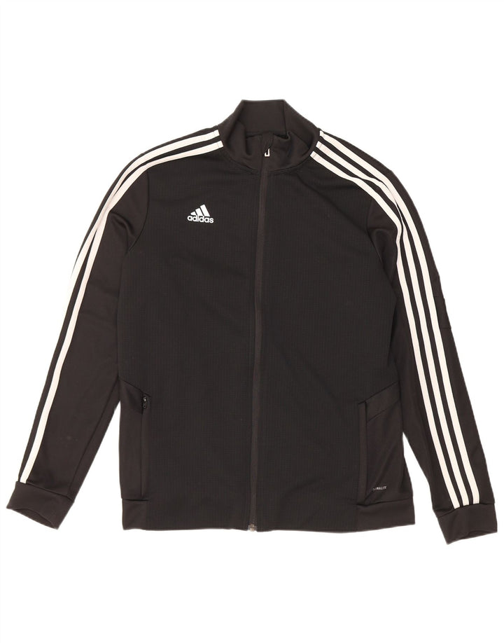 ADIDAS Mujer Climalite Chándal Top Chaqueta UK 16/18 Grande Negro