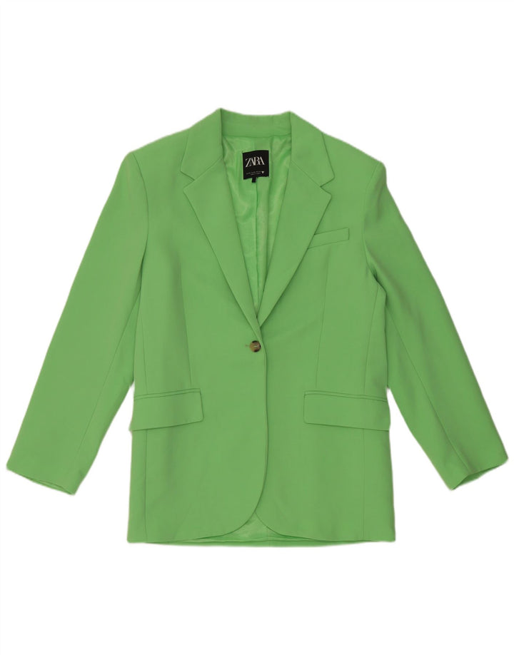 Zara Chaqueta tipo blazer extragrande con 1 botón para mujer UK 6 XS Poliéster verde