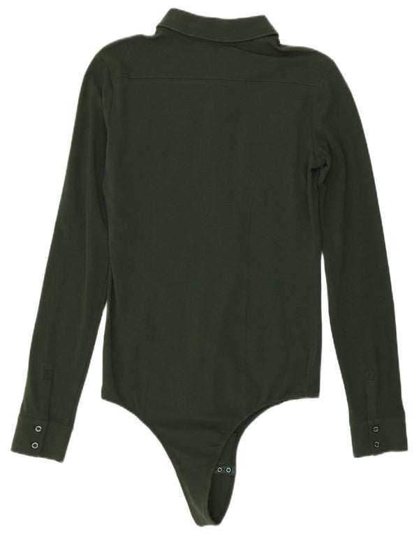 Liu Jo - Body tipo camisa para mujer, talla 40, algodón verde pequeño