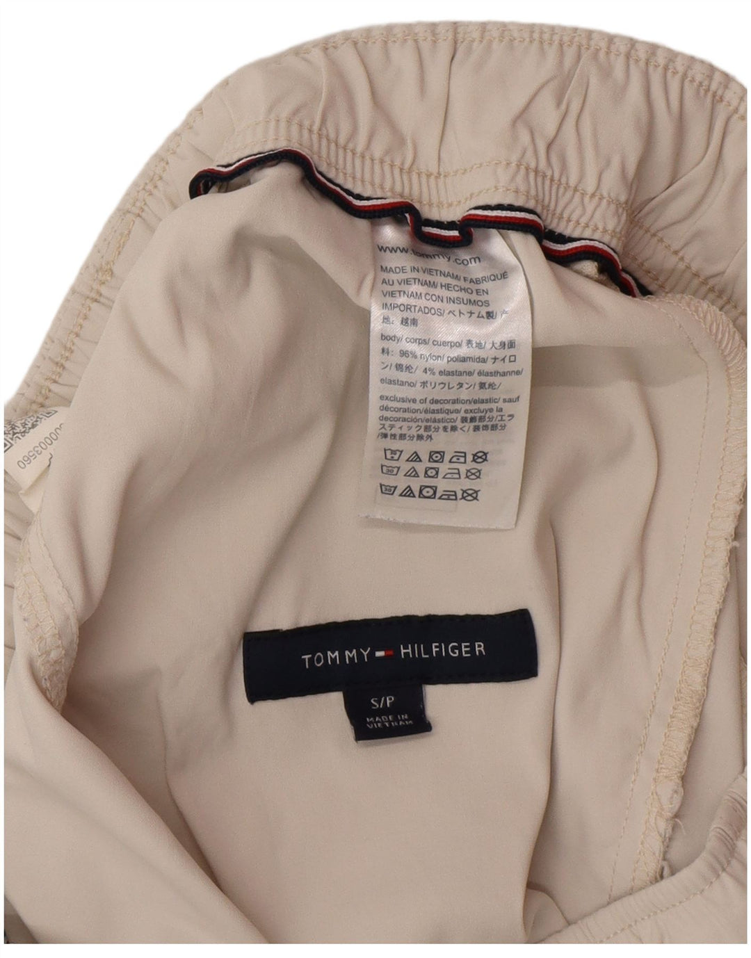 Traje De Baño Tommy Hilfiger Hombre Pequeño De Nylon Blanco Roto