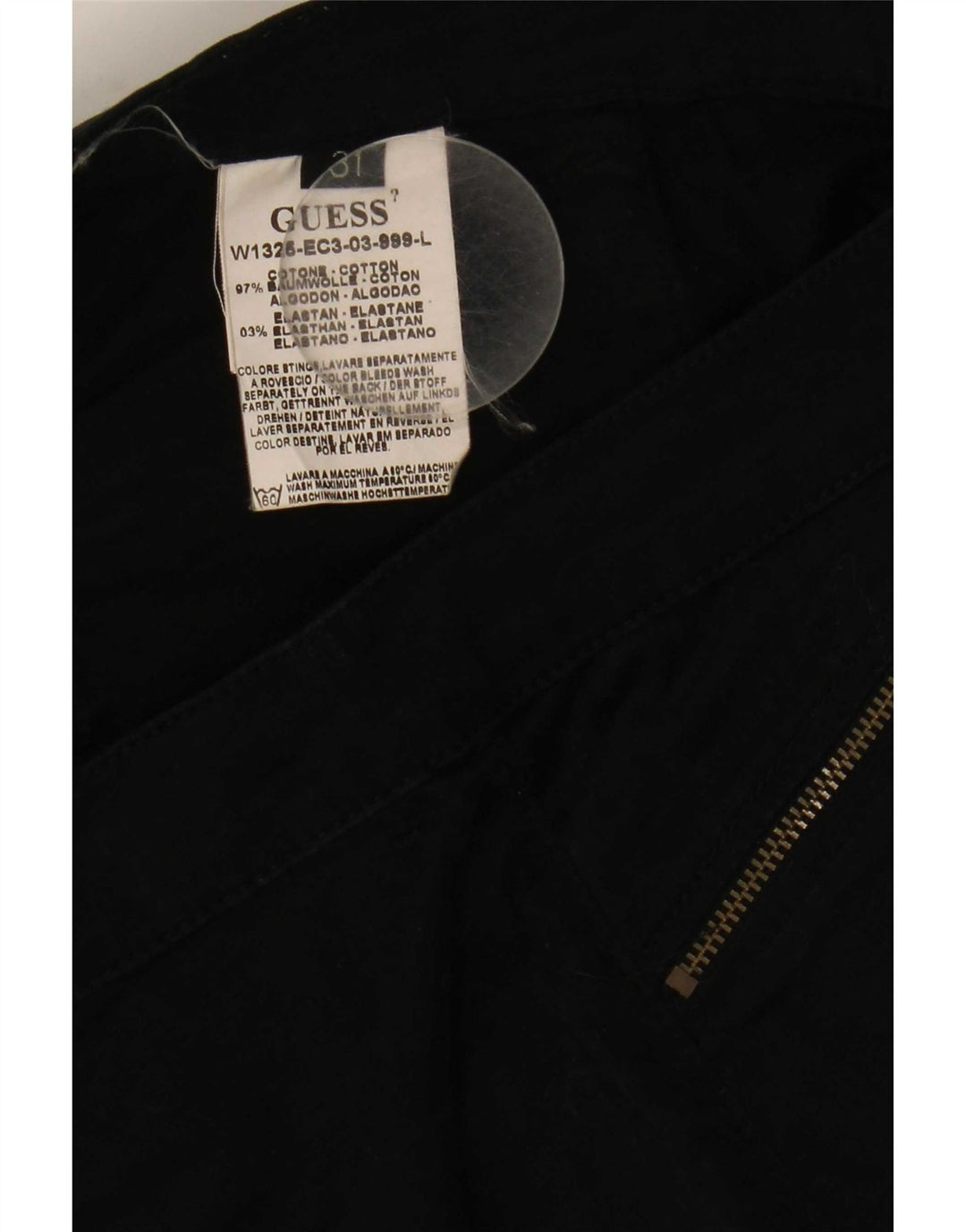 Guess Pantalón Cargo Bootcut Mujer W31 L32 Algodón Negro