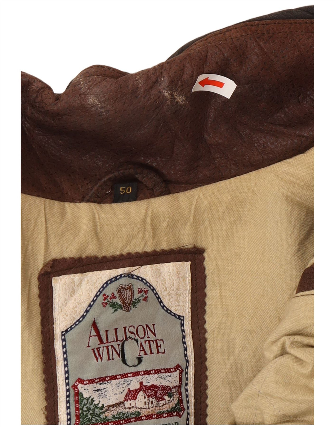 Allison Wingate Chaleco de cuero para hombre EU 50 Grande Marrón Clásico