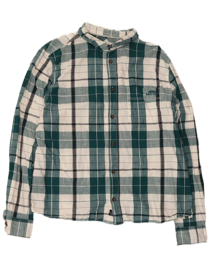 Weird Fish Camisa Hombre XL Algodón Cuadros Verdes