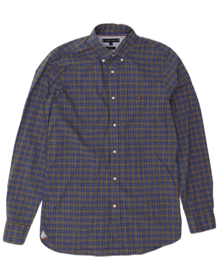 Tommy Hilfiger Camisa Slim Fit De Algodón A Cuadros Azul Medio